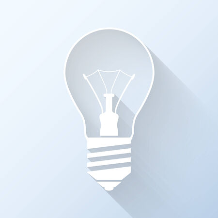 Flat light bulb icon. Vector illustrationのイラスト素材