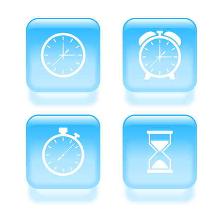 Glassy time icons. Vector illustrationのイラスト素材