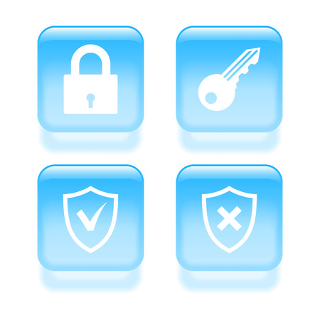 Glassy security icons illustrationのイラスト素材
