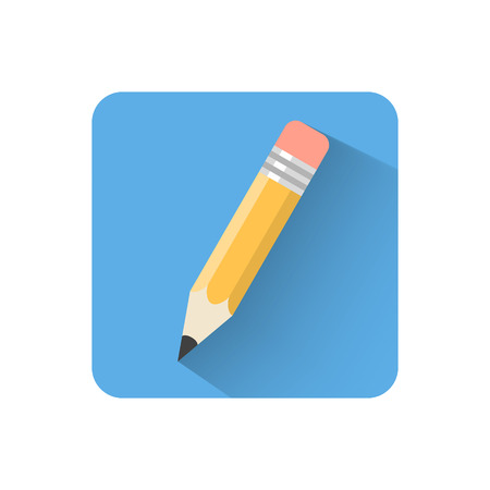 Flat pencil icon. Vector illustrationのイラスト素材