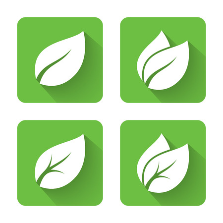 Flat leaves icons. Vector illustrationのイラスト素材