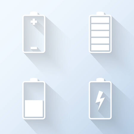 Flat battery icons. Vector illustrationのイラスト素材
