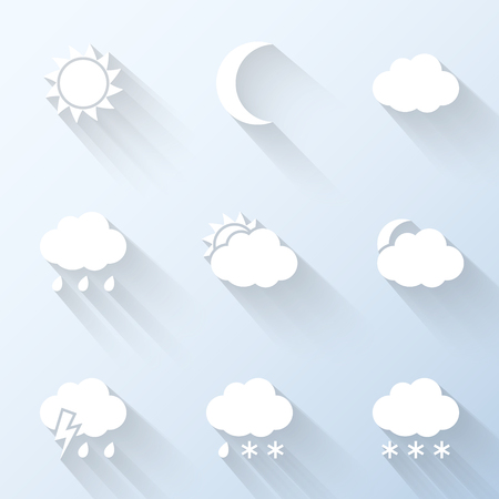 Flat weather icons. Vector illustrationのイラスト素材