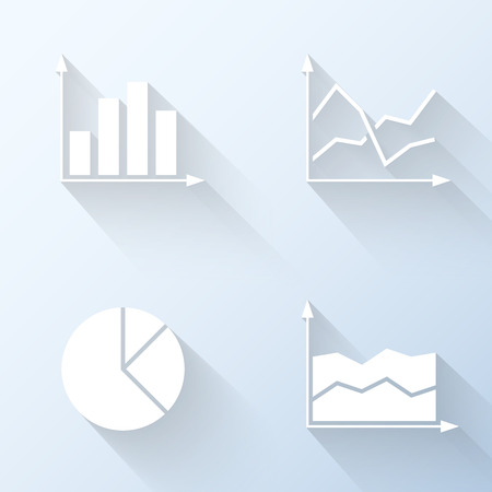 Flat graph icons. Vector illustrationのイラスト素材