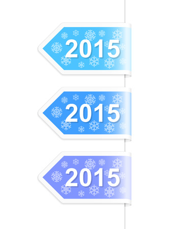 New Year 2015 labels. Vector illustrationのイラスト素材