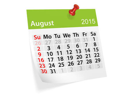 Monthly calendar for year 2015. Augustの写真素材