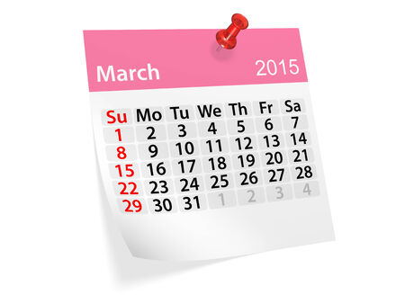 Monthly calendar for year 2015. Marchの写真素材