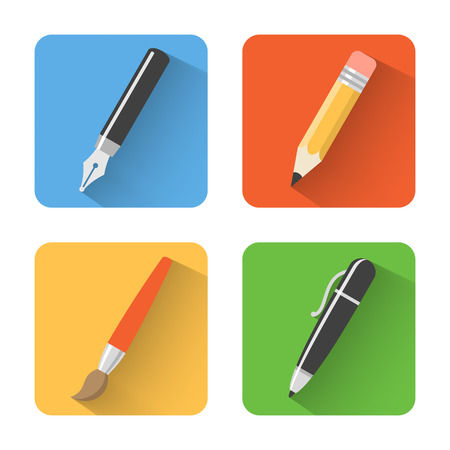 Flat drawing icons. Vector illustrationのイラスト素材