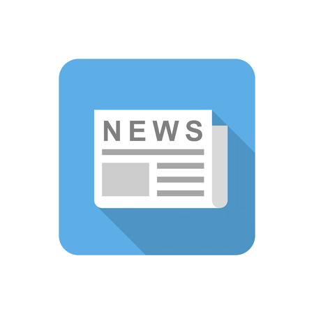 Flat newspaper icon. Vector illustrationのイラスト素材