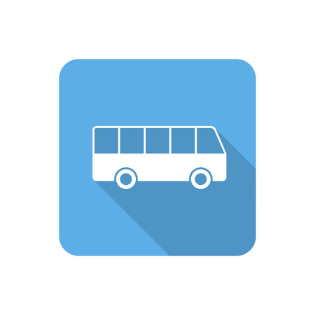 Flat bus icon with long shadow. Vector illustrationのイラスト素材