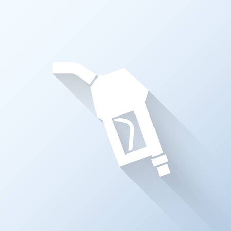 Flat fuel pump nozzle icon with long shadow. Vector illustrationのイラスト素材