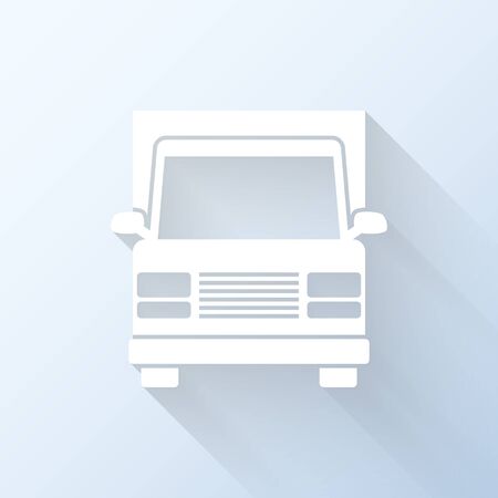 Flat truck icon with long shadow. Vector illustrationのイラスト素材