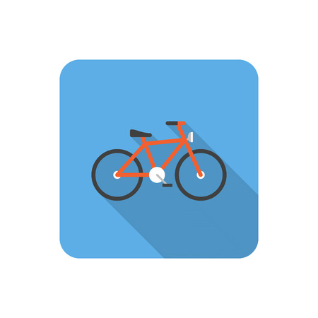 Flat bicycle icon with long shadow. Vector illustrationのイラスト素材