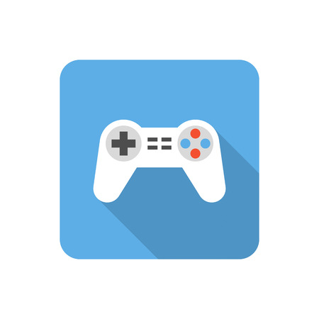 Flat gamepad icon with long shadow. Vector illustrationのイラスト素材