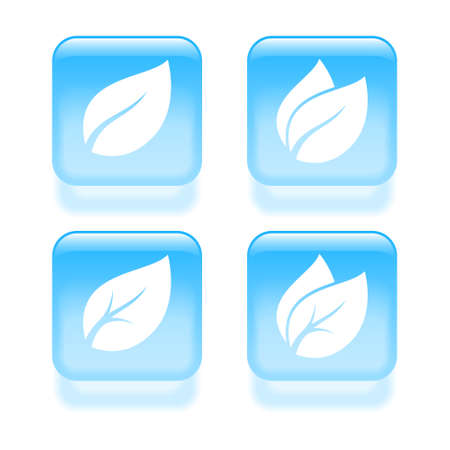 Glassy leaves icons. Vector illustrationのイラスト素材