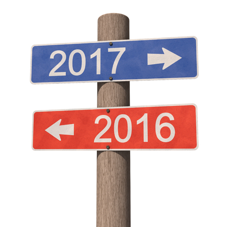 Happy New Year 2017. Greeting card. 3d illustrationの写真素材