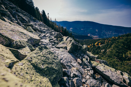 A rocky mountain a rocky hillの写真素材