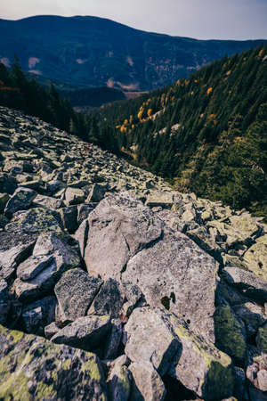 A rocky mountain A canyon