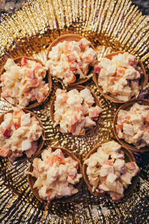 A box filled with different types of foodの写真素材