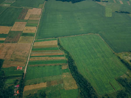 A large green field a travelの写真素材