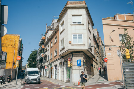 A close up of a busy city street