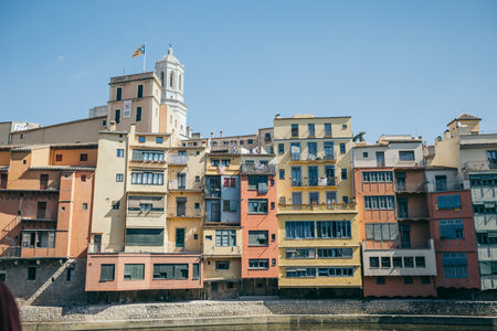 A tall building in a cityの写真素材