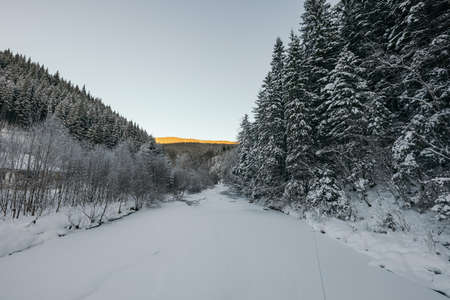 A train covered in snowの写真素材
