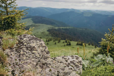 A view of a rocky mountainの写真素材