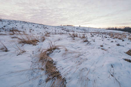 A snow covered field aの写真素材