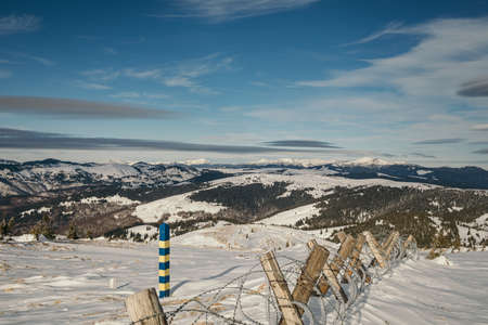 A close up of a snow covered slopeの写真素材