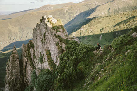 A view of a rocky mountainの写真素材