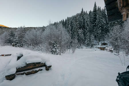 A snow covered slope travelの写真素材