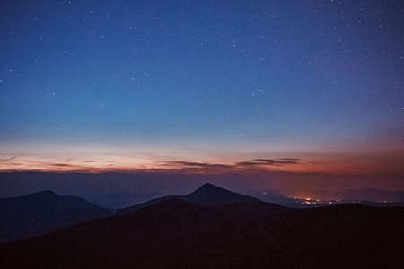 A large mountain in the backgroundの写真素材