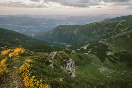 A view of a mountainの写真素材