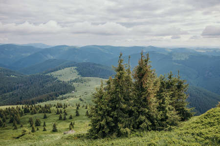 A view of a mountainの写真素材