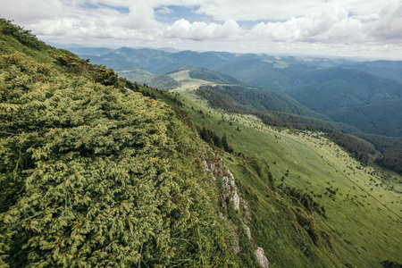 A view of the side of a mountainの写真素材