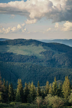 A large mountain in the backgroundの写真素材