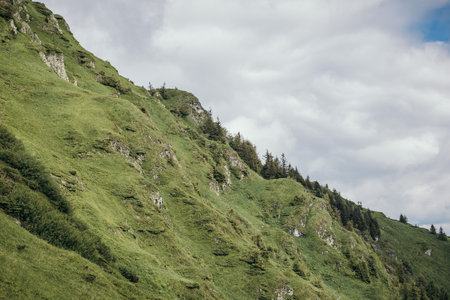 A group of people on a rocky hillの写真素材