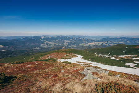 A sign on the side of a mountainの写真素材