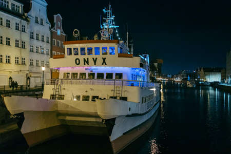 A large ship in the waterの写真素材