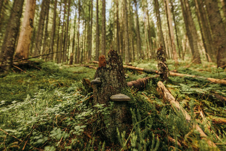 A tree in a wooded areaの写真素材