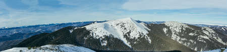 A snow covered mountain a travelの写真素材