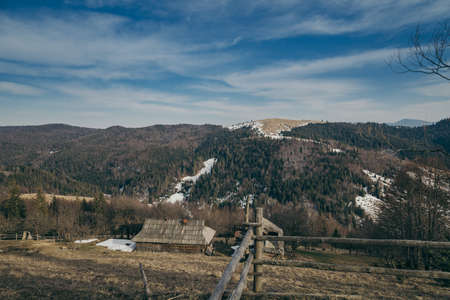 A sign on the side of a mountainの写真素材