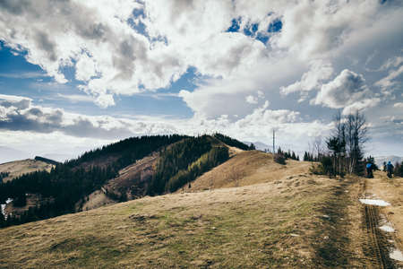 A group of clouds in the dirtの写真素材