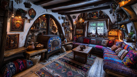 Interior of a traditional house in the north of Portugal, Madeiraの素材