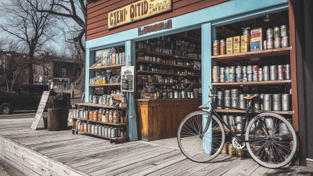 A view of a bicycle in Brooklyn, New York.の素材