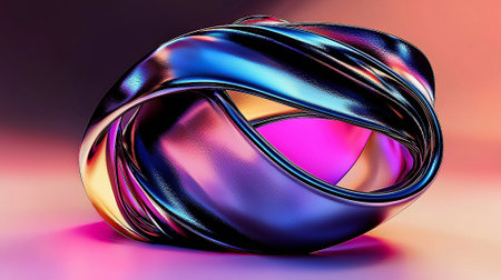 3d rendering of abstract wavy shape. Computer generated image.の素材