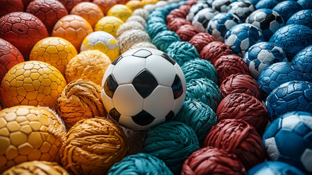 Soccer ball on colorful background. Soccer ball on colorful background.の素材