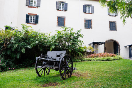 Old cannon of the Portuguese army in the city of Funchal, Madeira. Portugal. High quality photoの写真素材