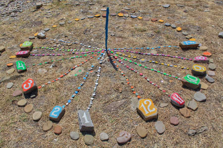 colored sundialsの写真素材